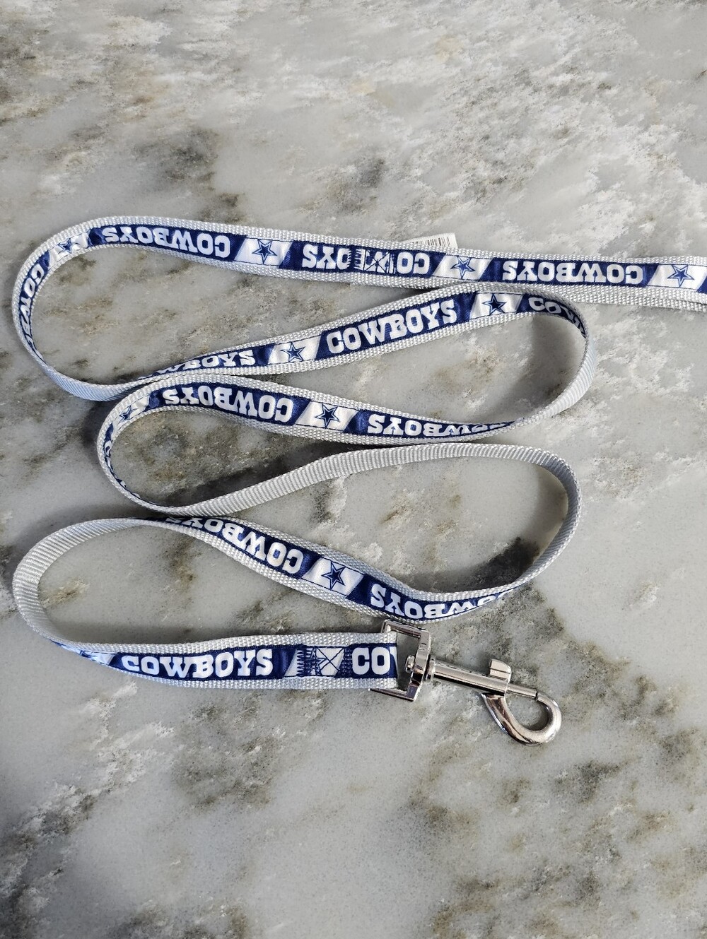 Dallas Cowboys Pet Leash 1" x 5ft O/S Grey Silver Team Logo Dog Lead NFL